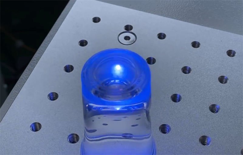 UV laser marking on a glass cup