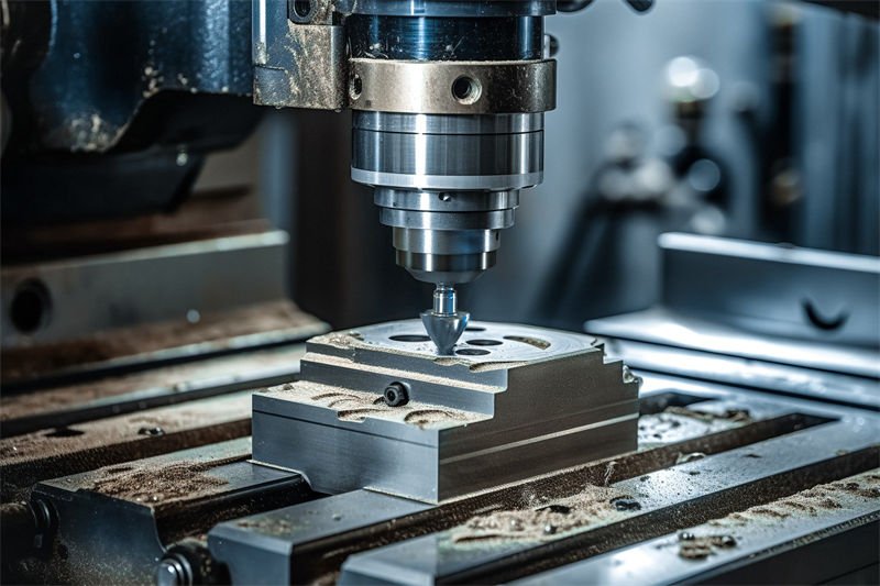 Precision machining of a metal part on a CNC milling machine