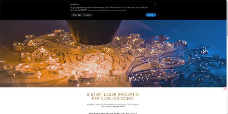 A webpage showcasing innovative laser systems for new applications by SEI Laser.