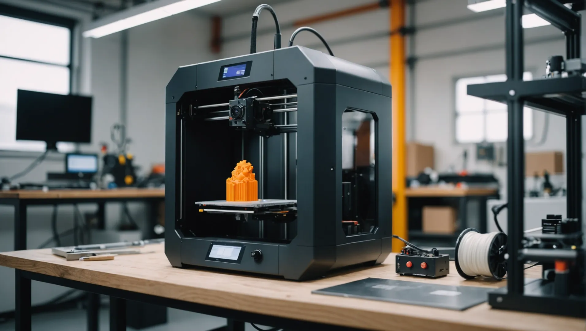 3D printer in action creating a prototype