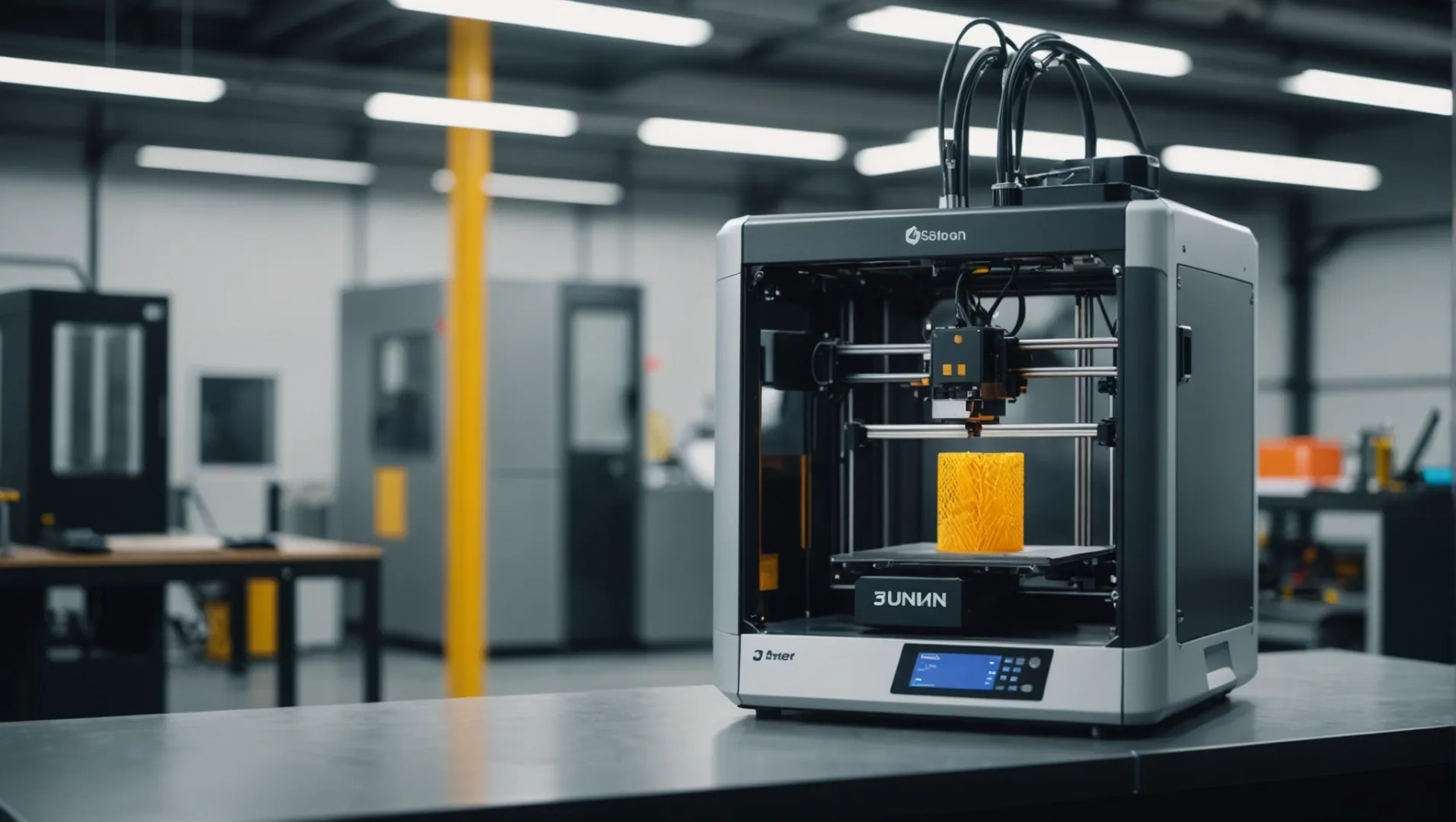 A 3D printer creating a complex prototype with minimal material waste.