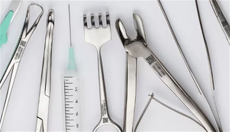 Laser Marking in the Medical Industry Various medical tools with laser markings visible