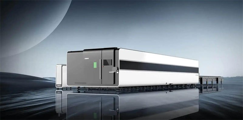 GWEIKE laser cutting machine on a reflective surface