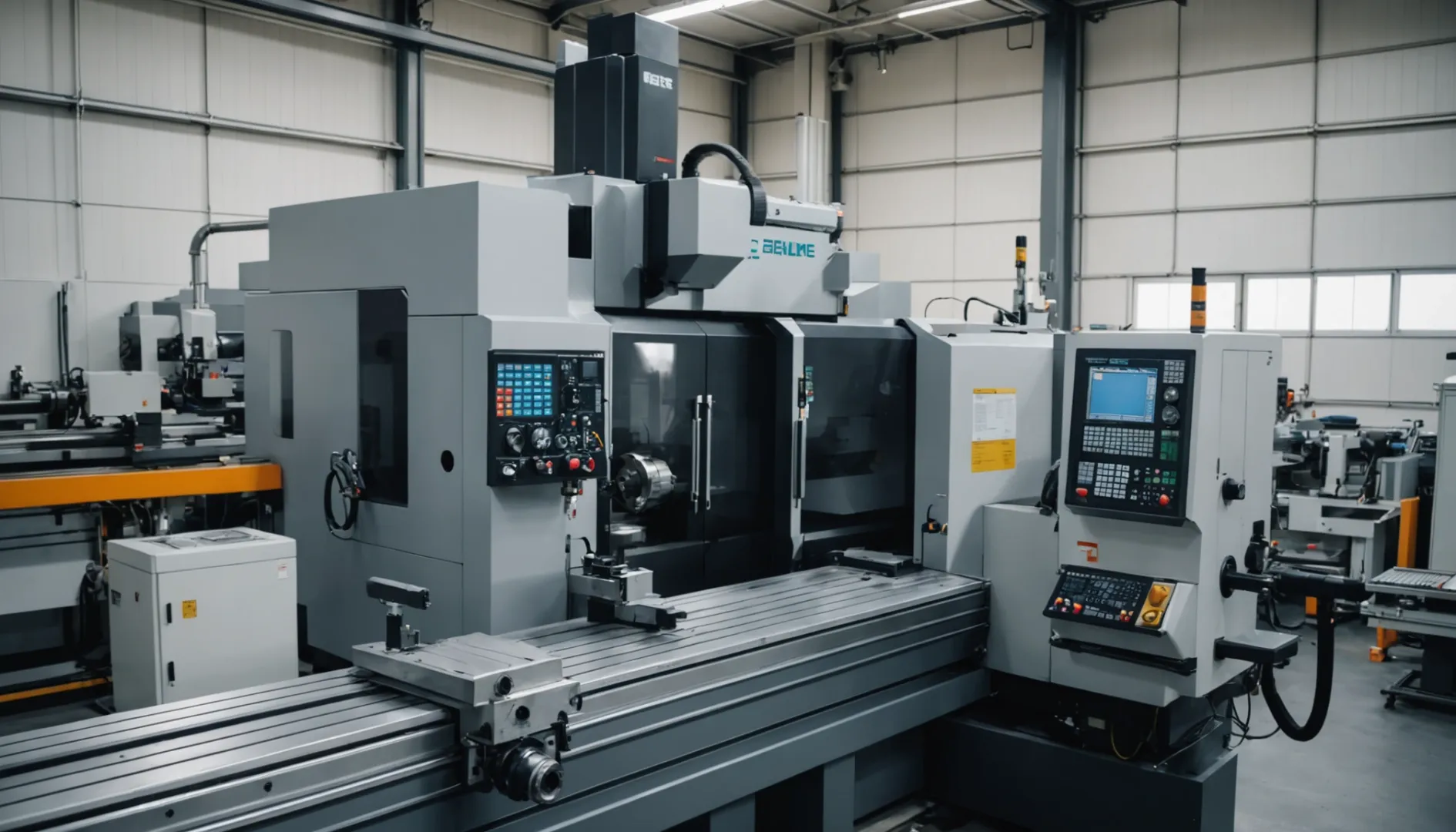 CNC lathe and CNC milling machine side by side in a workshop