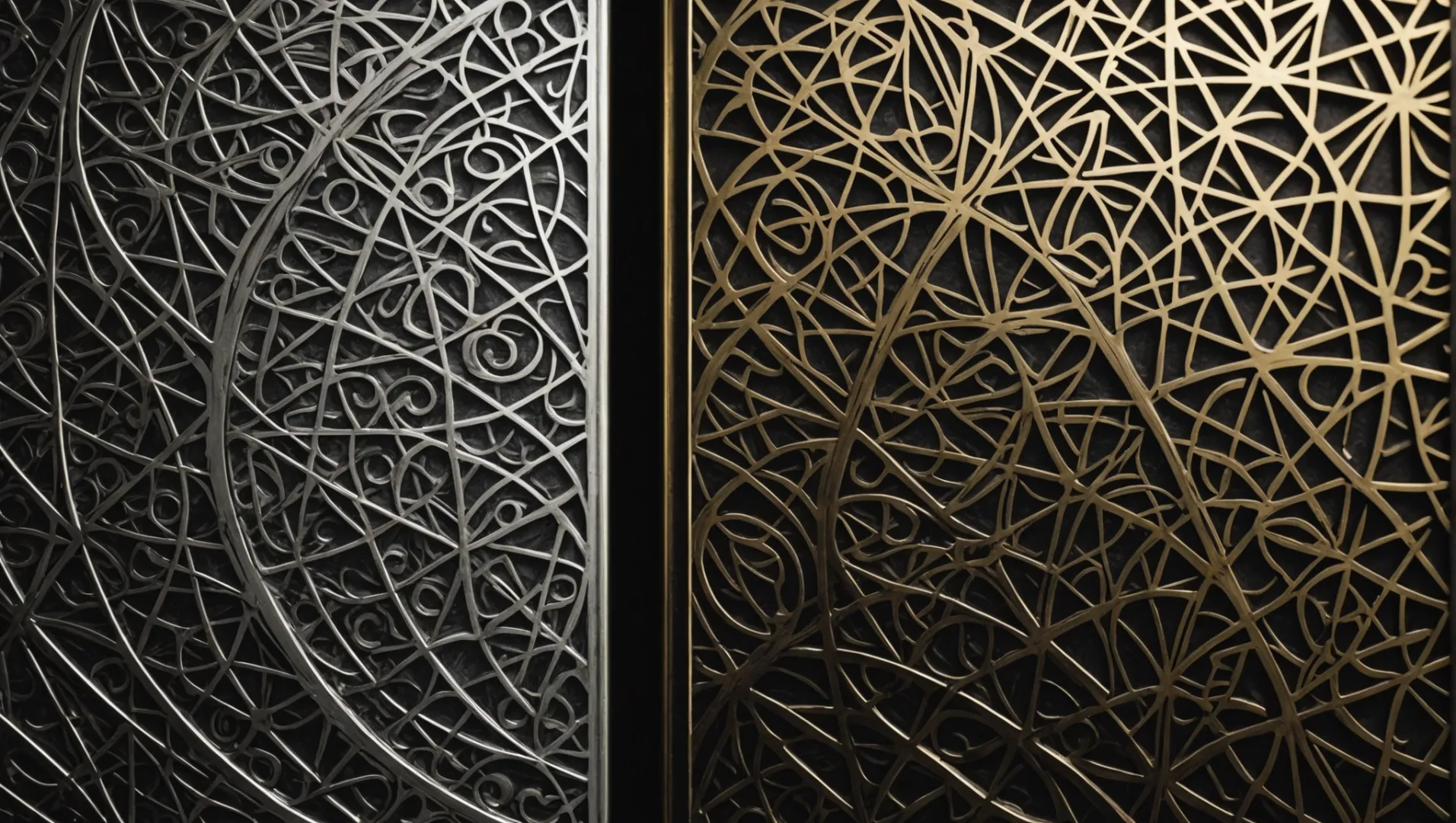 Close-up comparison of engraving and etching techniques on metal surfaces