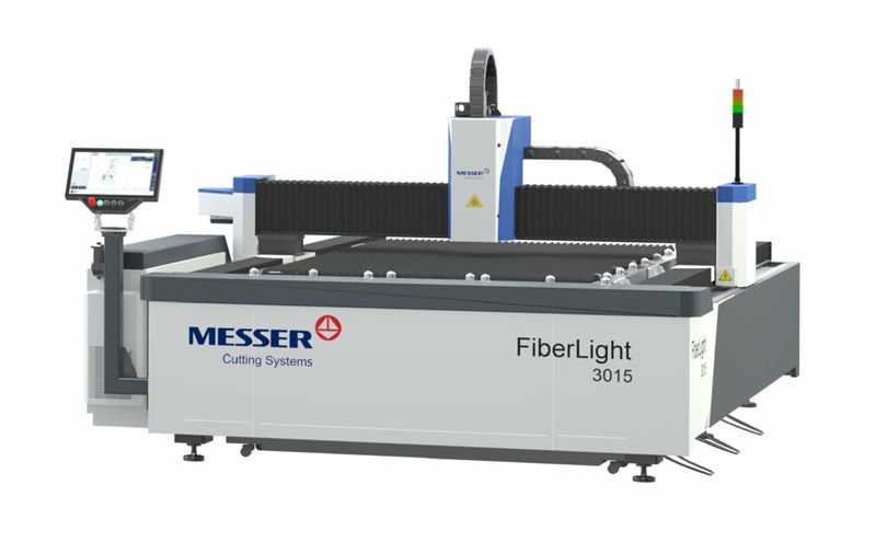 Messer FiberLight 3015 laser cutting machine with a control panel and advanced cutting capabilities