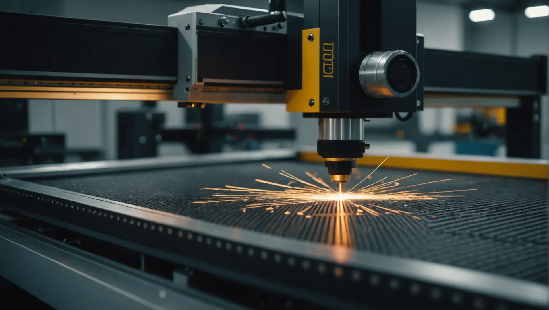 A laser cutting machine adjusting settings for different materials.