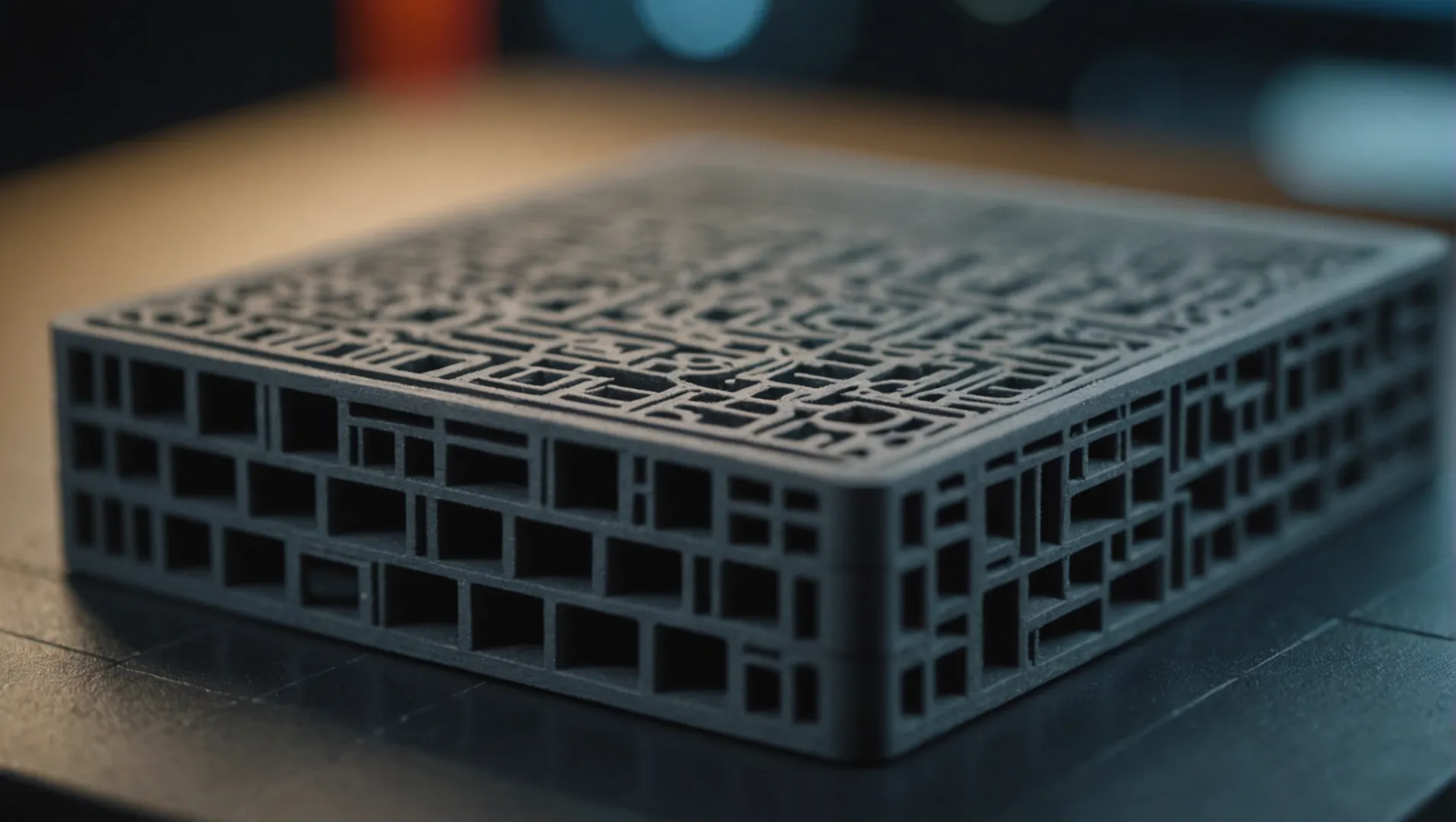 Close-up of a 3D printed object showing varying layer thickness and detail