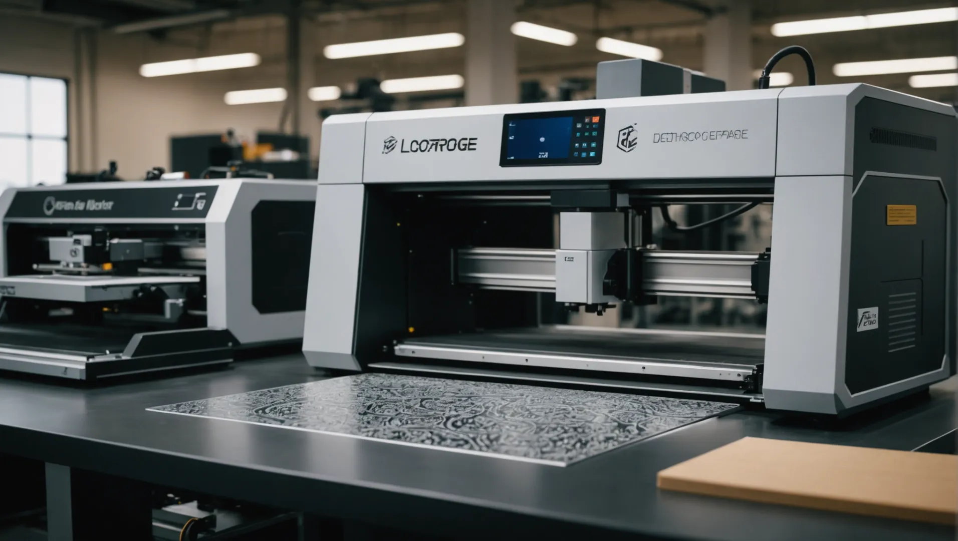 Image of three different metal laser engraving machines from Epilog, Trotec, and Glowforge.